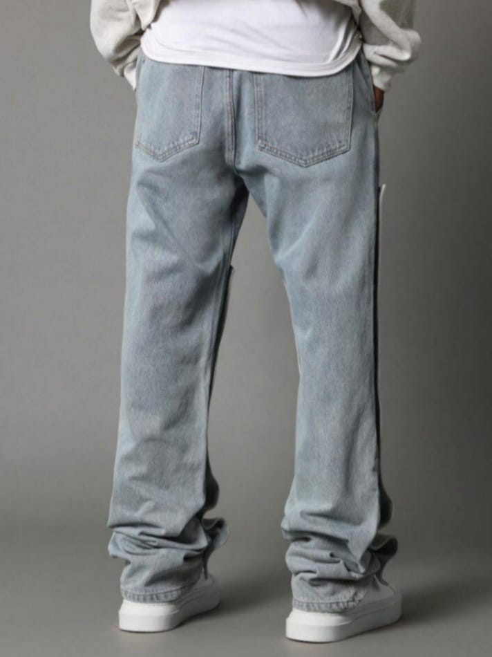 DEVIL-DENIM Men's Extra Layout Funky Flare Fit Carpenter Jean With Snap Button